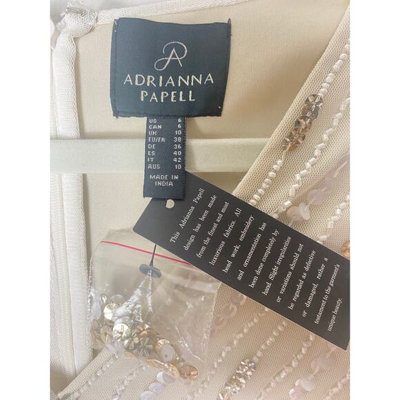 NWT ADRIANNA PAPELL DRESS 6 WHITE BRIDAL WEDDING BRIDE ENGAGEMENT - Picture 4 of 16